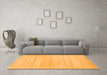 Machine Washable Solid Orange Modern Area Rugs in a Living Room, wshcon586org
