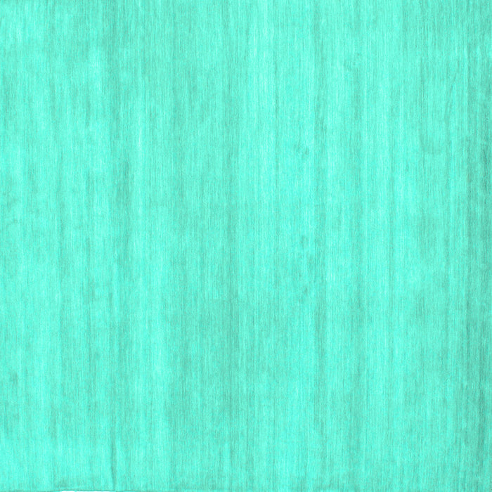 Square Machine Washable Solid Turquoise Modern Area Rugs, wshcon586turq