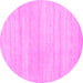 Round Solid Pink Modern Rug, con586pnk