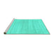 Sideview of Machine Washable Solid Turquoise Modern Area Rugs, wshcon586turq