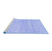 Sideview of Machine Washable Solid Blue Modern Rug, wshcon586blu