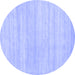 Round Solid Blue Modern Rug, con586blu