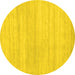 Round Solid Yellow Modern Rug, con586yw