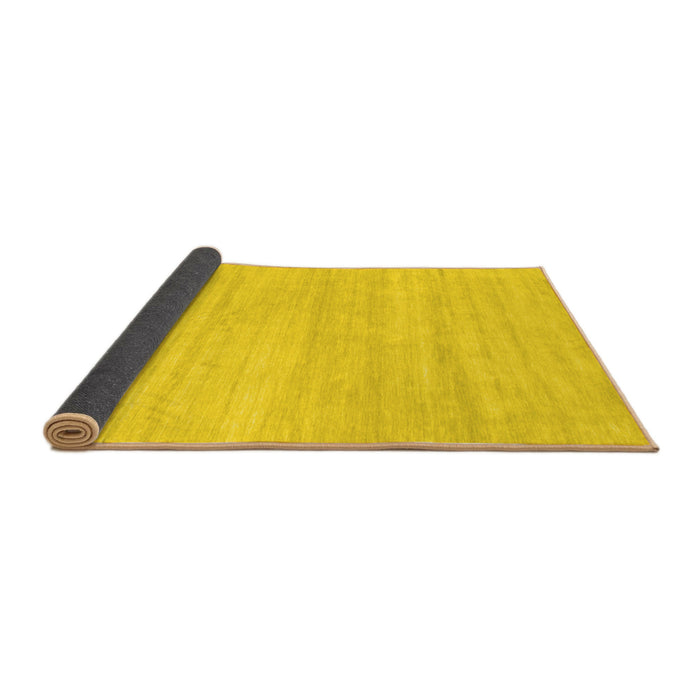 Sideview of Solid Yellow Modern Rug, con586yw