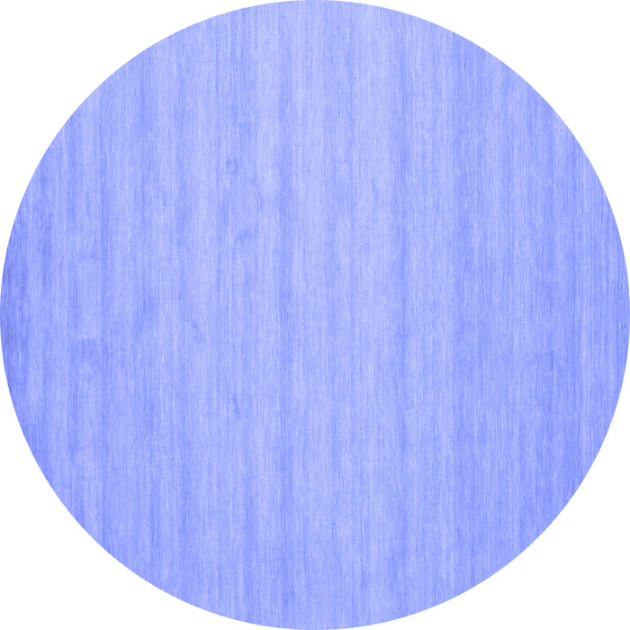 Round Machine Washable Solid Blue Modern Rug, wshcon587blu