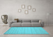 Machine Washable Solid Light Blue Modern Rug in a Living Room, wshcon587lblu