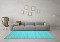 Machine Washable Solid Light Blue Modern Rug, wshcon587lblu