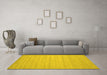 Machine Washable Solid Yellow Modern Rug in a Living Room, wshcon587yw