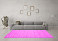 Machine Washable Solid Pink Modern Rug, wshcon587pnk