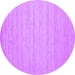 Round Machine Washable Solid Purple Modern Area Rugs, wshcon587pur