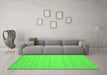 Machine Washable Solid Green Modern Area Rugs in a Living Room,, wshcon587grn