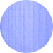 Round Solid Blue Modern Rug, con587blu