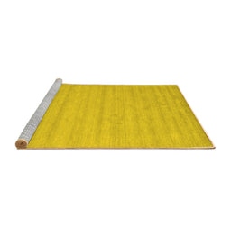 Sideview of Machine Washable Solid Yellow Modern Rug, wshcon587yw