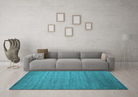 Machine Washable Abstract Light Blue Contemporary Rug, wshcon588lblu