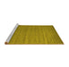 Sideview of Machine Washable Abstract Yellow Contemporary Rug, wshcon588yw