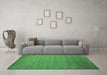 Machine Washable Abstract Emerald Green Contemporary Area Rugs in a Living Room,, wshcon588emgrn