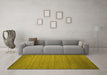 Machine Washable Abstract Yellow Contemporary Rug in a Living Room, wshcon588yw