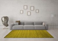 Machine Washable Abstract Yellow Contemporary Rug, wshcon588yw