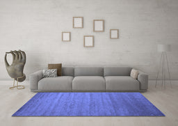 Machine Washable Abstract Blue Contemporary Rug in a Living Room, wshcon588blu