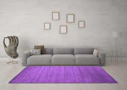 Machine Washable Abstract Purple Contemporary Area Rugs in a Living Room, wshcon588pur