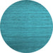 Round Abstract Light Blue Contemporary Rug, con588lblu