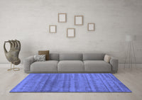 Machine Washable Abstract Blue Contemporary Rug, wshcon589blu