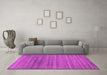 Machine Washable Abstract Pink Contemporary Rug in a Living Room, wshcon589pnk