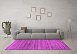 Machine Washable Abstract Pink Contemporary Rug in a Living Room, wshcon589pnk