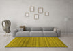 Machine Washable Abstract Yellow Contemporary Rug in a Living Room, wshcon589yw