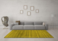 Machine Washable Abstract Yellow Contemporary Rug, wshcon589yw