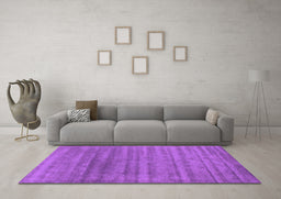 Machine Washable Abstract Purple Contemporary Area Rugs in a Living Room, wshcon589pur