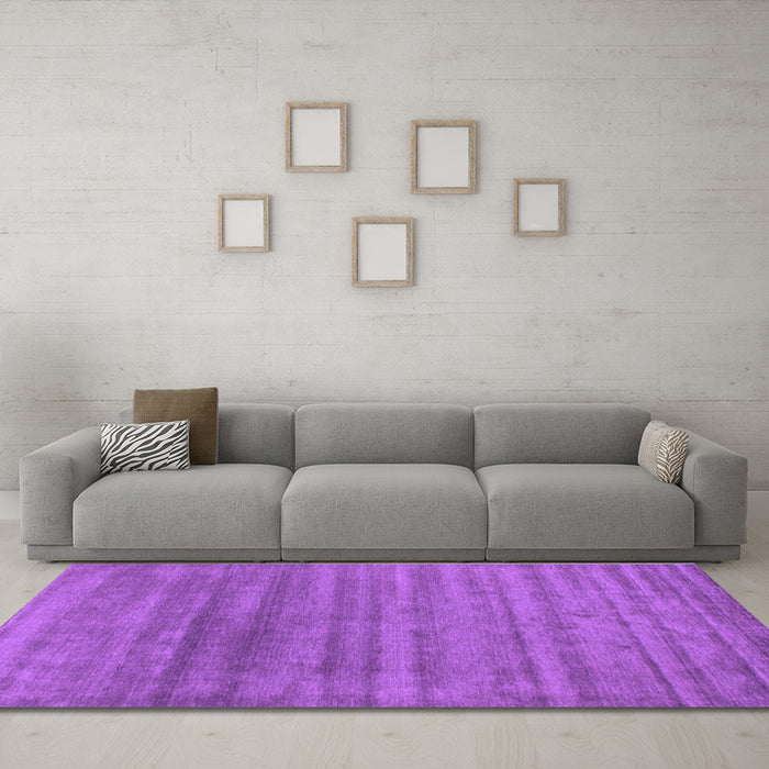 Machine Washable Abstract Purple Contemporary Area Rugs in a Living Room, wshcon589pur