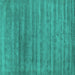 Square Abstract Turquoise Contemporary Rug, con589turq