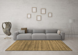 Machine Washable Abstract Brown Contemporary Rug in a Living Room,, wshcon589brn