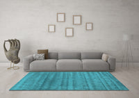 Machine Washable Abstract Light Blue Contemporary Rug, wshcon589lblu