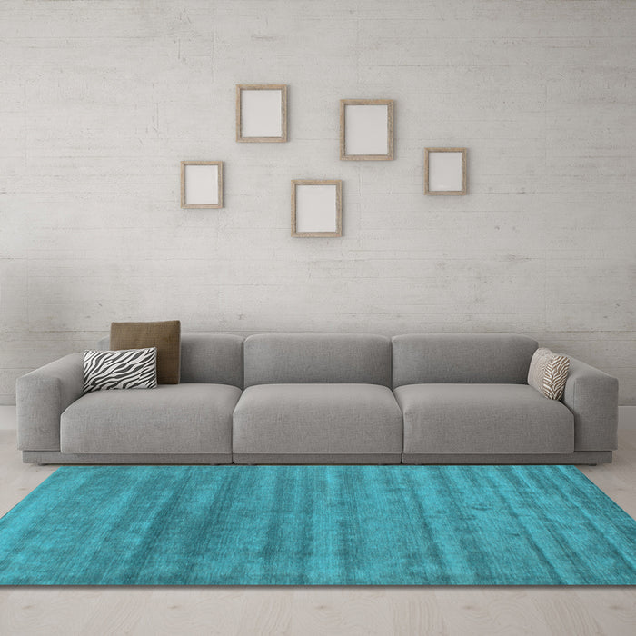 Machine Washable Abstract Light Blue Contemporary Rug in a Living Room, wshcon589lblu