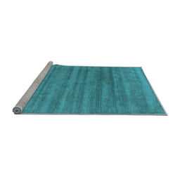 Sideview of Machine Washable Abstract Light Blue Contemporary Rug, wshcon589lblu
