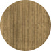 Round Abstract Brown Contemporary Rug, con589brn