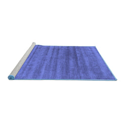 Sideview of Machine Washable Abstract Blue Contemporary Rug, wshcon589blu
