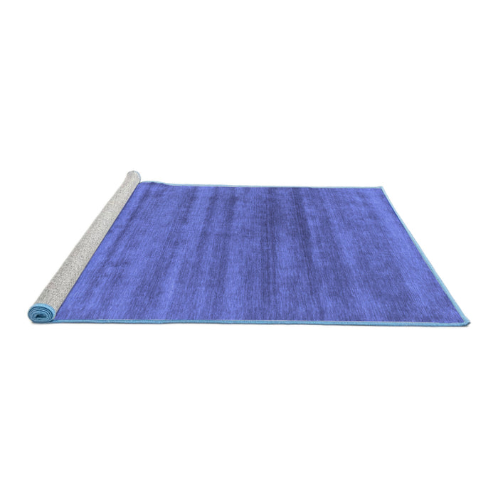 Sideview of Machine Washable Abstract Blue Contemporary Rug, wshcon589blu