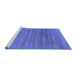 Sideview of Machine Washable Abstract Blue Contemporary Rug, wshcon589blu