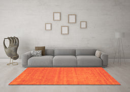 Machine Washable Abstract Orange Contemporary Area Rugs in a Living Room, wshcon58org