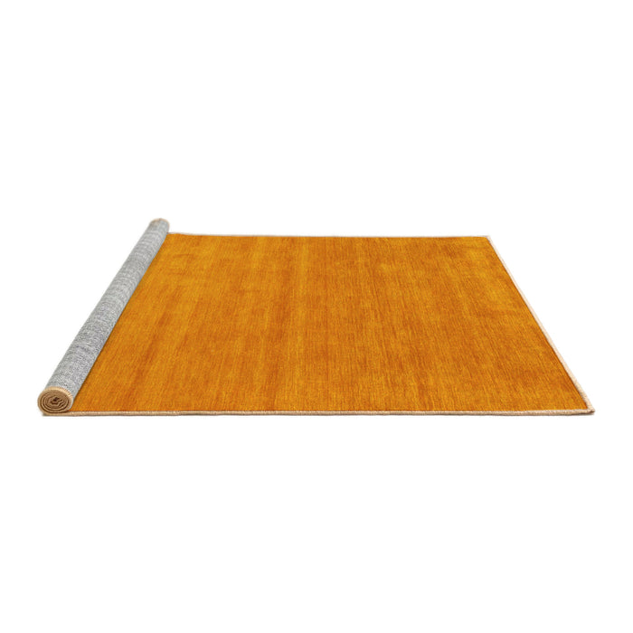 Sideview of Machine Washable Abstract Yellow Contemporary Rug, wshcon58yw