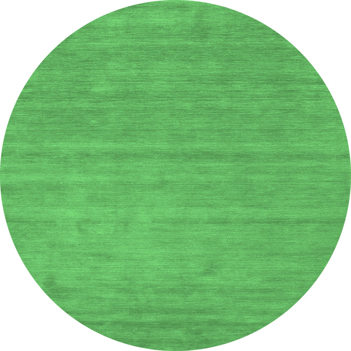 Round Abstract Emerald Green Contemporary Rug, con58emgrn