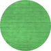 Round Abstract Emerald Green Contemporary Rug, con58emgrn