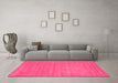 Machine Washable Abstract Pink Contemporary Rug in a Living Room, wshcon58pnk