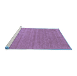 Sideview of Machine Washable Abstract Blue Contemporary Rug, wshcon58blu