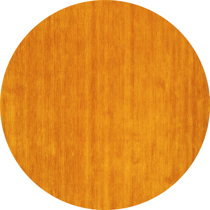 Round Abstract Yellow Contemporary Rug, con58yw
