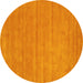 Round Abstract Yellow Contemporary Rug, con58yw