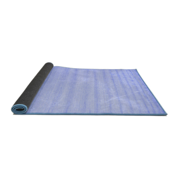 Sideview of Solid Blue Modern Rug, con590blu